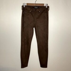Liverpool Womens Brown Faux Suede Skinny Legging Pants Size 4 / 27